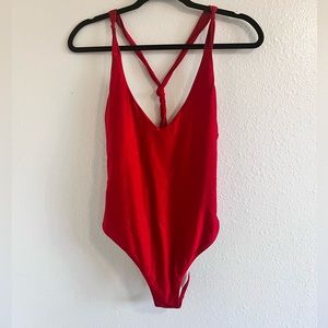 Loverbird One piece swimsuit shining red
